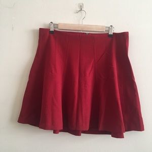 Red High Waisted Circle Skirt